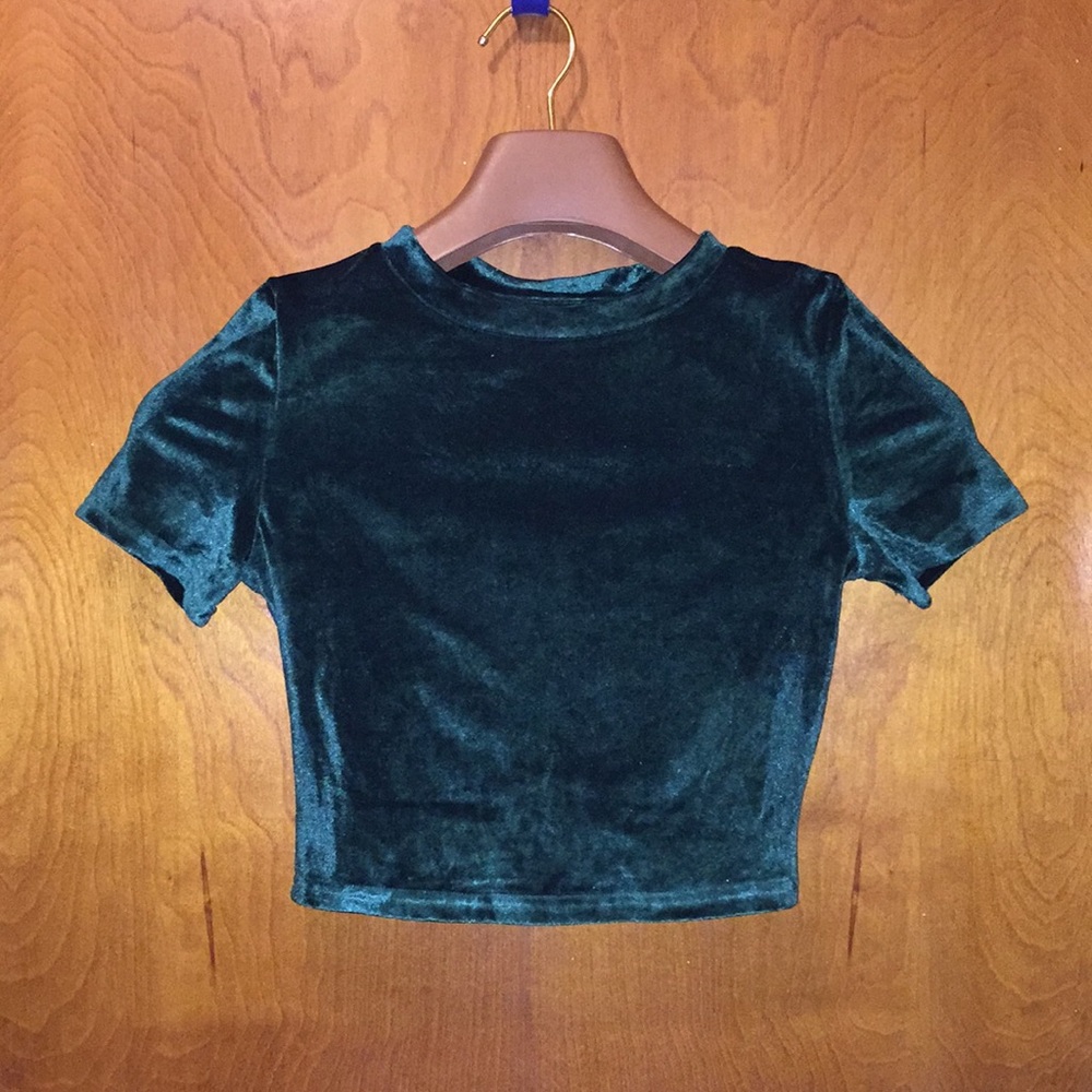 Velvet Croptop Shirt